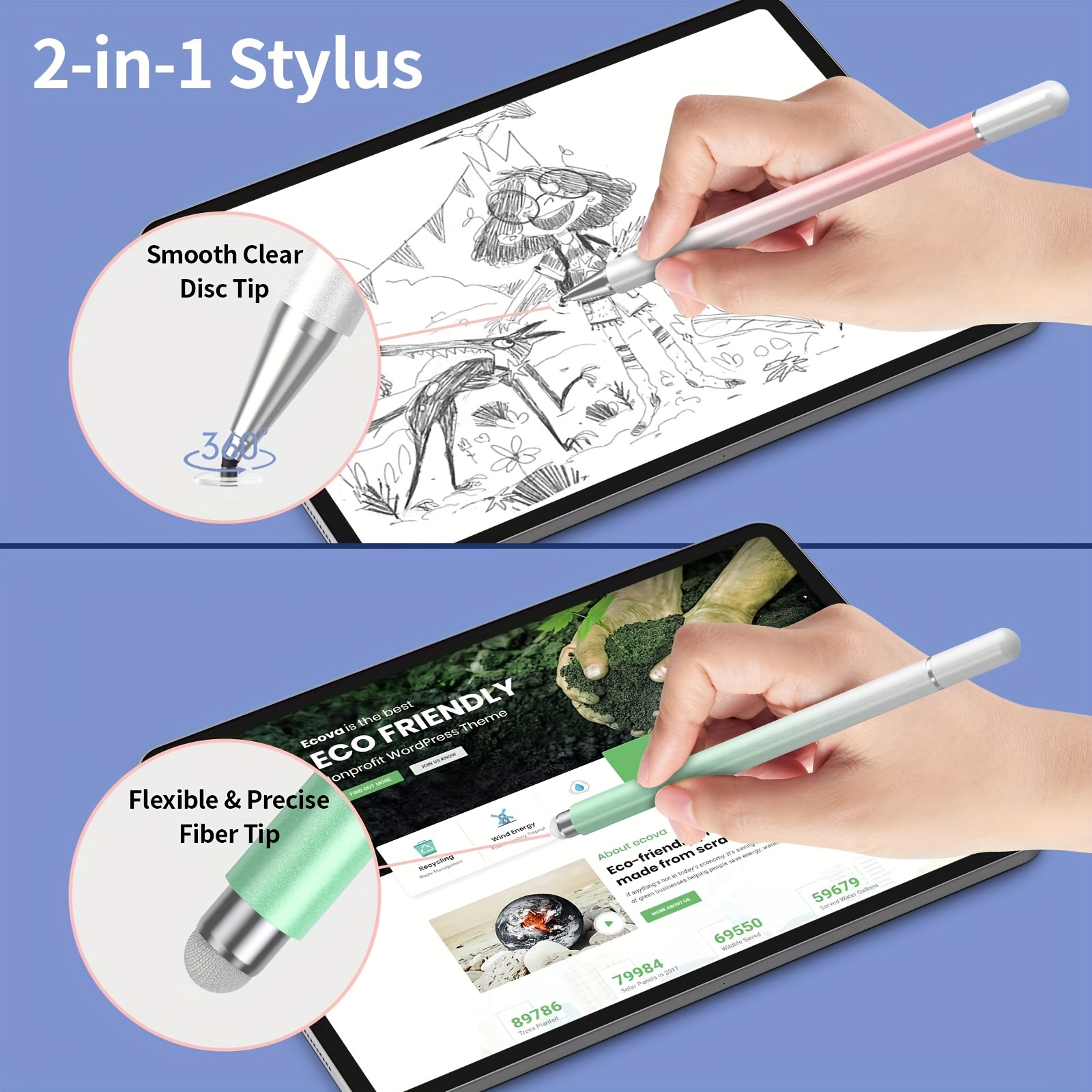 2 in 1 Universal Stylus Pen fo - Huawei Tablet Accessories บทวิจารณ์และราคา